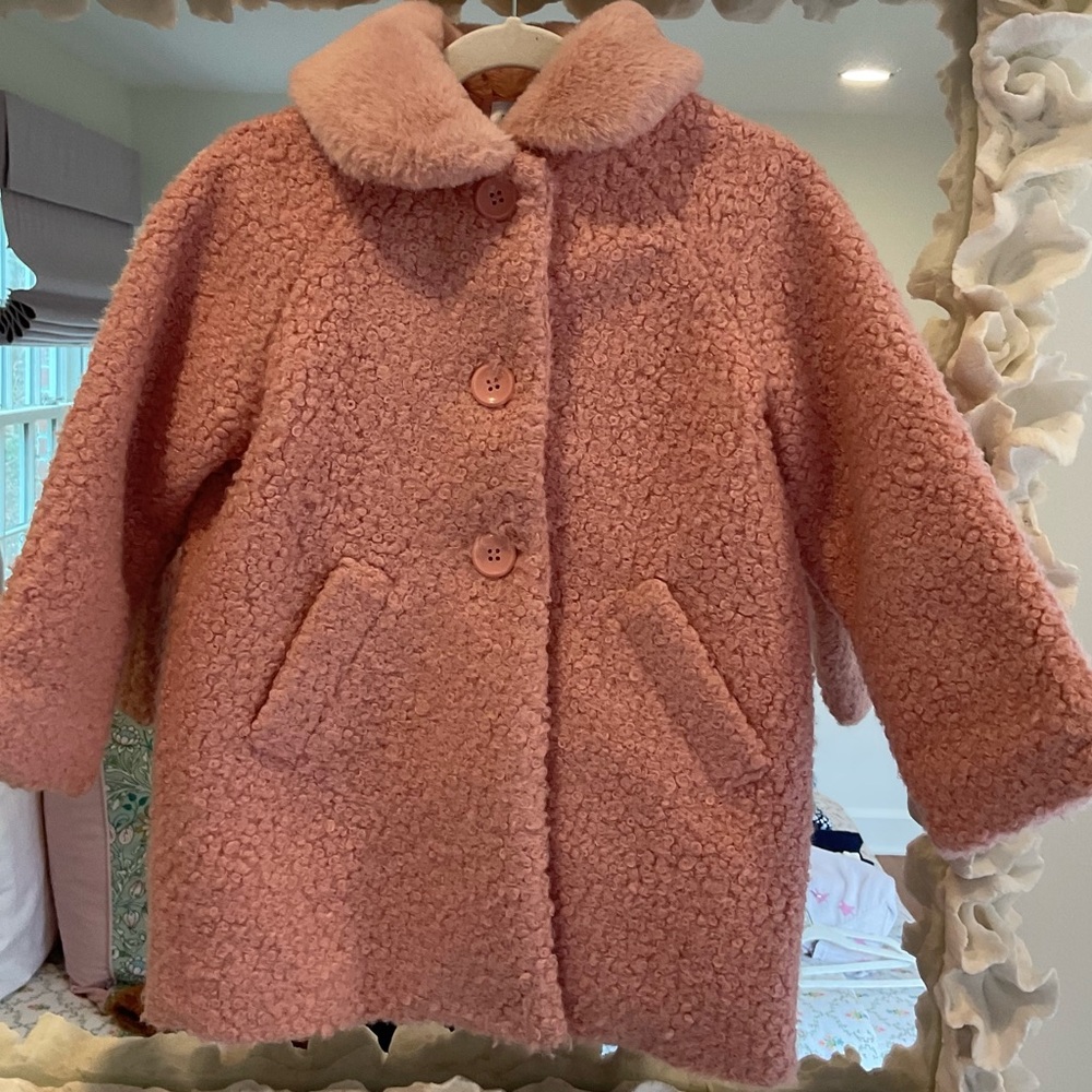 Mayoral Pink Textured Pea Coat for Kids